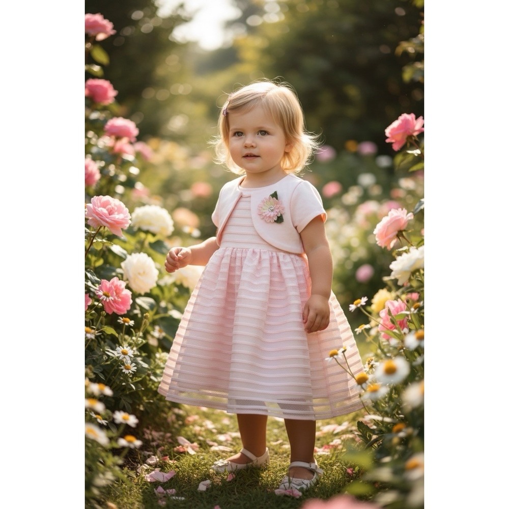 Marmellata Pink Gorgeous Dress Size 2T With Cute Bolero Cardigan Easter NWOT